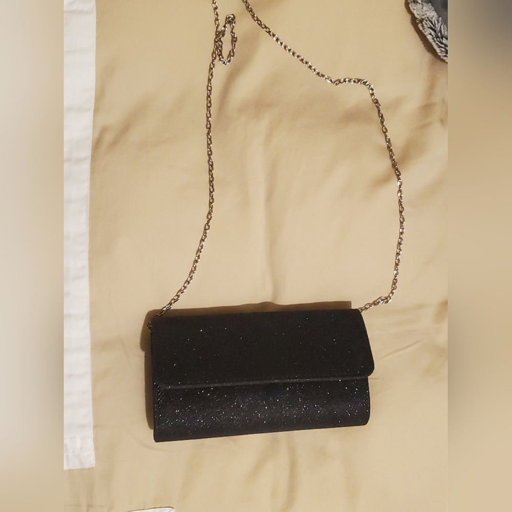 Elegant Black Chain Strap Clutch